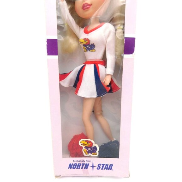 North Star Collegiate Cheerleading Doll Kansas University KU Jayhawks in Box - Picture 3 of 7